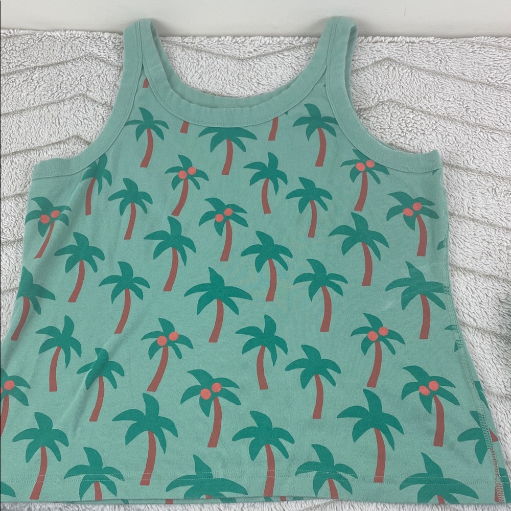 Hanna Andersson Palm Tree Pajama Shorts & Matching Tank Top - Picture 3 of 8